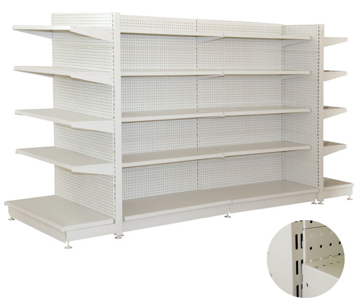 Perforated gondola for suermarket