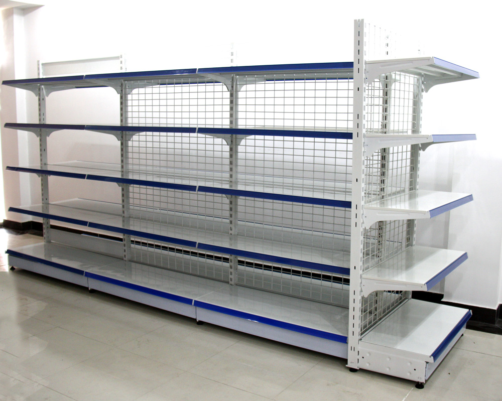 Wire mesh frame shelf for supermarket/retail store