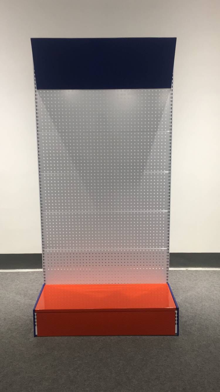 Perforated back panel light duty wall side shelf