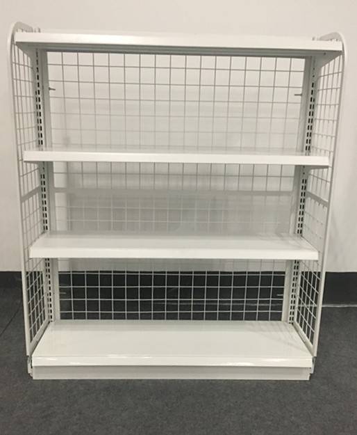 Convenient store display wire mesh frame back panel rack