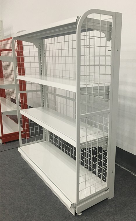 Convenient store display wire mesh frame back panel rack