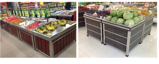 Stainless pallet vegetable and fruit rack 