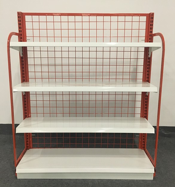 Convenient store display wire mesh frame back panel rack